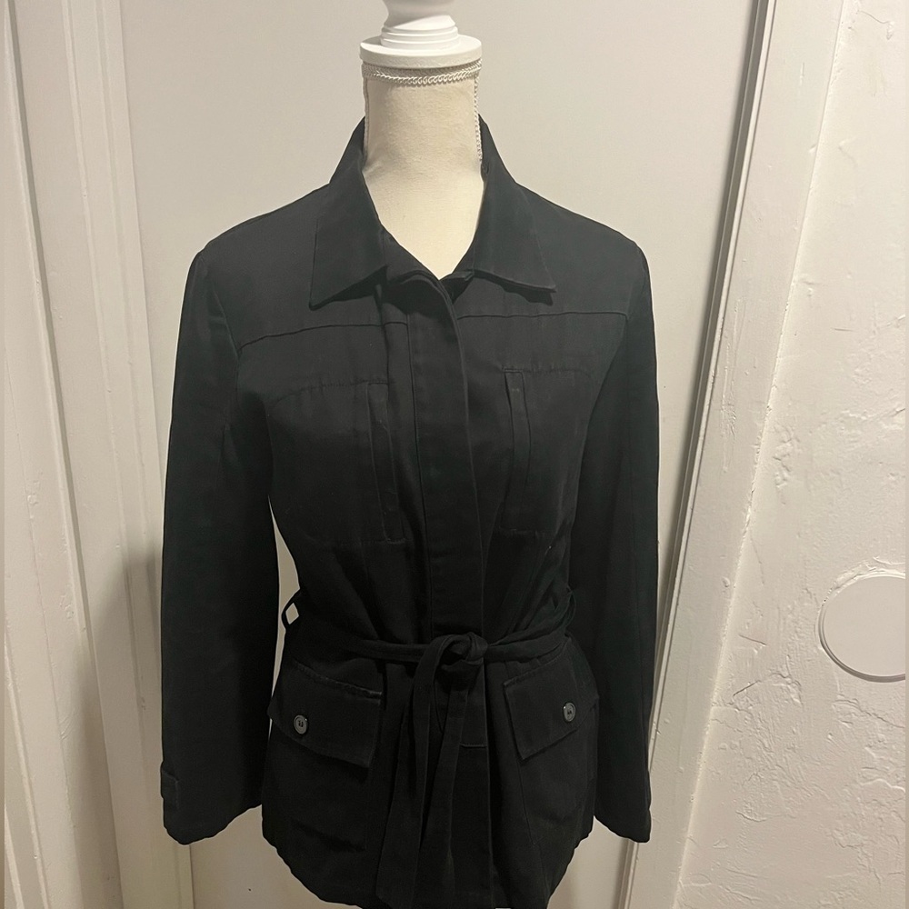 Zadig & Voltaire T Gillier Black Zip-up Belted Women Jacket